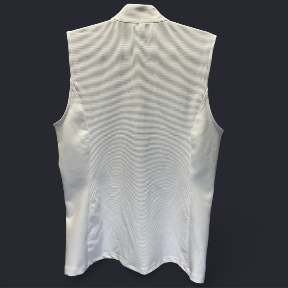 Greg Norman Collection NWT White Ribbed Zip-Up Vest Stand Collar Size L - Picture 5 of 6